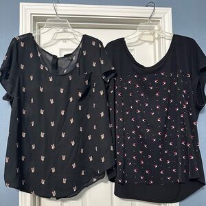 Torrid Black and Boxy Blouses with Relaxed Fit squirrels hummingbirds top lot 2x